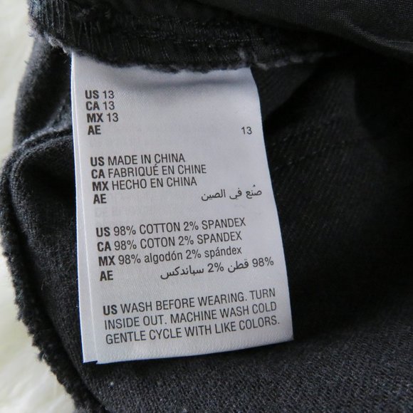 NWT - Junior's Frayed Hem Denim Skirt - Black - Picture 3 of 4